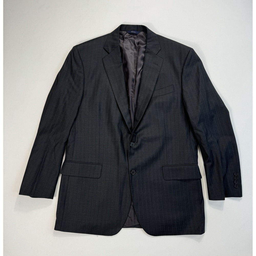 Brooks Brothers Madison Blazer Mens 43R Saxxon Wool Sport Coat Navy Grey Stripe
